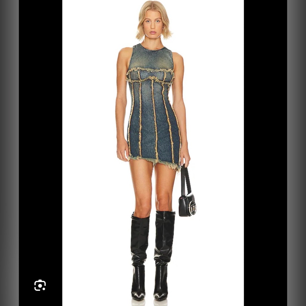 H:ours Aviva Mini Dress in Tinted Dark Indigo  Size: XXS